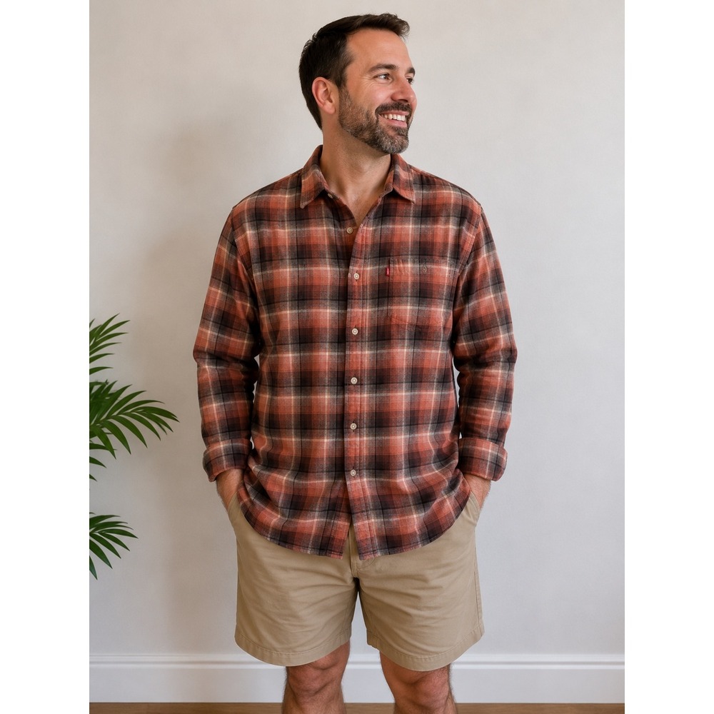 Levi's Sunset One Pocket Plaid Button-Down Shirt - XL